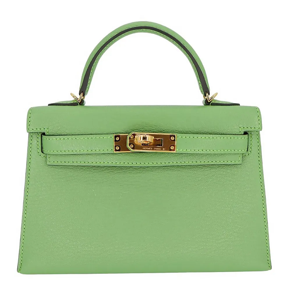 Hermes Kelly Mini II Vert Crique