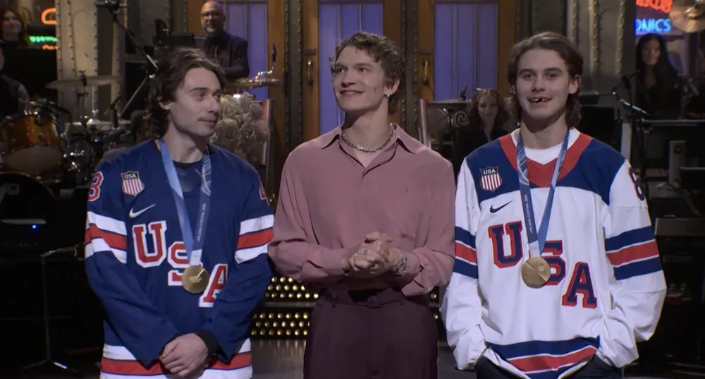Hilary Knight and Megan Keller Reunite With Jack and Quinn Hughes to Mock Donald Trump Drama Connor Storrie