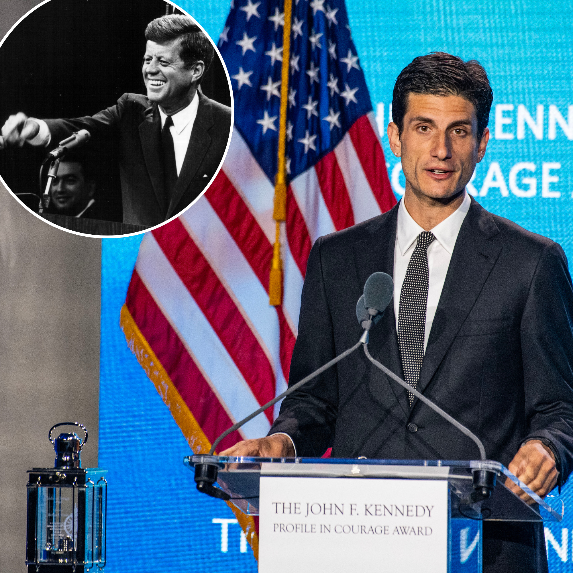 Jack-Schlossberg-Has-JFK-Hat-and-Robe-on-Skeleton
