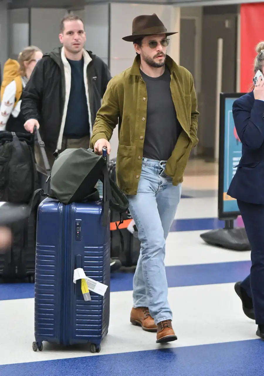 Kit Harington They Wait in Line at the Airport Just Like Us