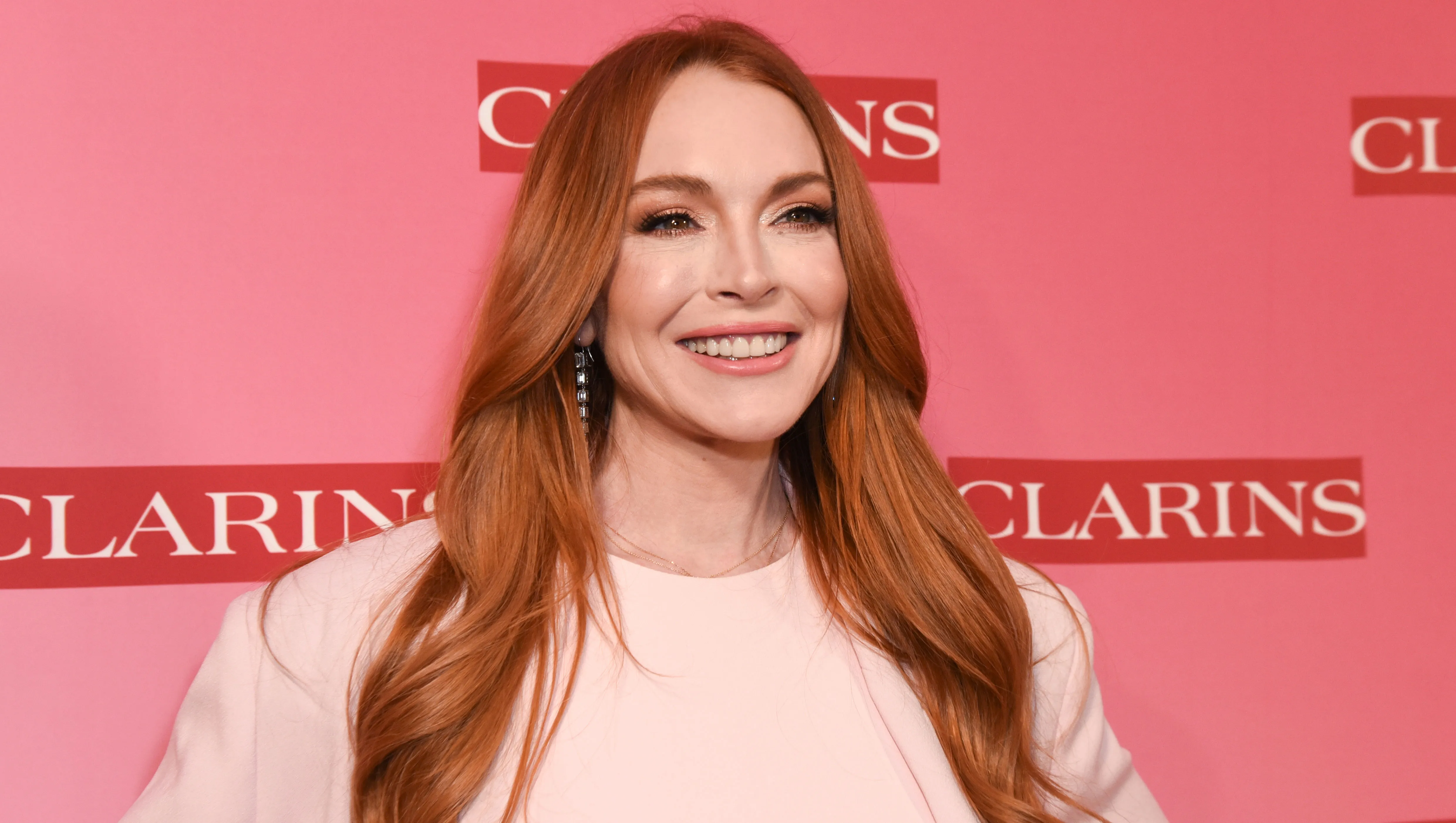 LOS ANGELES, CALIFORNIA - MARCH 15: Lindsay Lohan attends Clarins New Product Launch Party at Private Residence on March 15, 2024 in Los Angeles, California. (Photo by Olivia Wong/Getty Images)