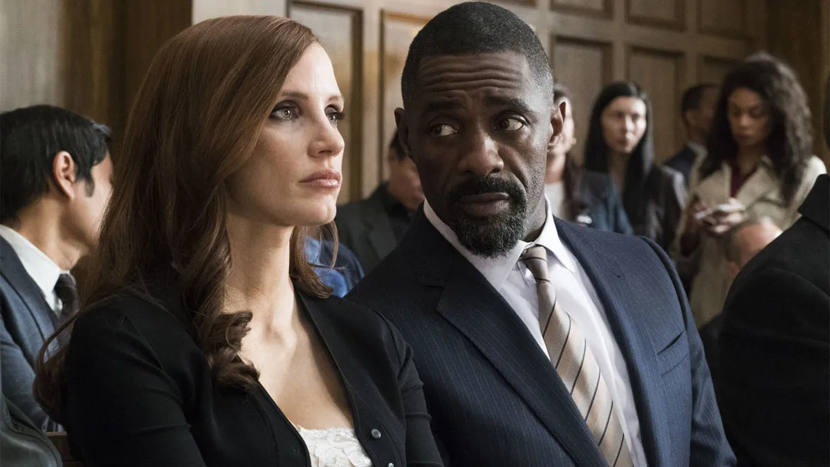 Jessica Chastain and Idris Elba in Molly's Game
