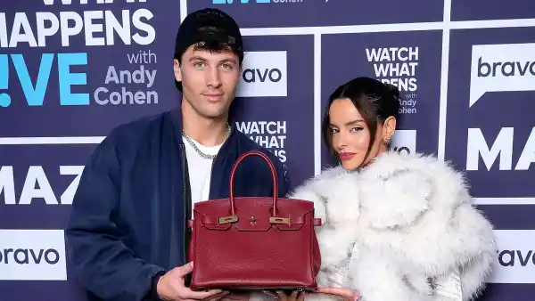 Rob Rausch and Maura Higgins Watch What Happens Live Maura Higgins Says Rob Could Afford Her Birkin Without Traitors Money