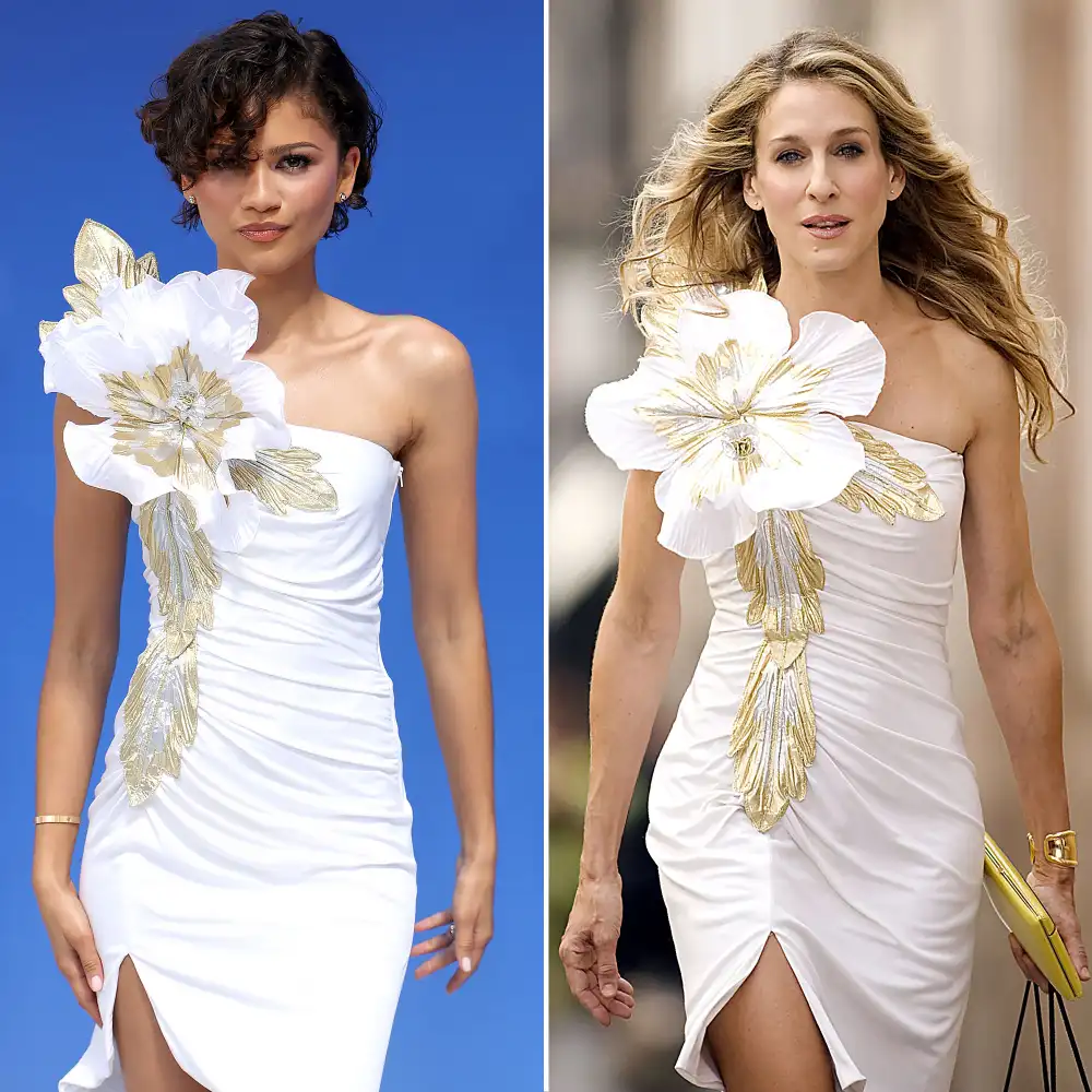 Zendaya Wears Carrie Bradshaw Sex and the City Dress Amid Wedding Rumors Sarah Jessica Parker