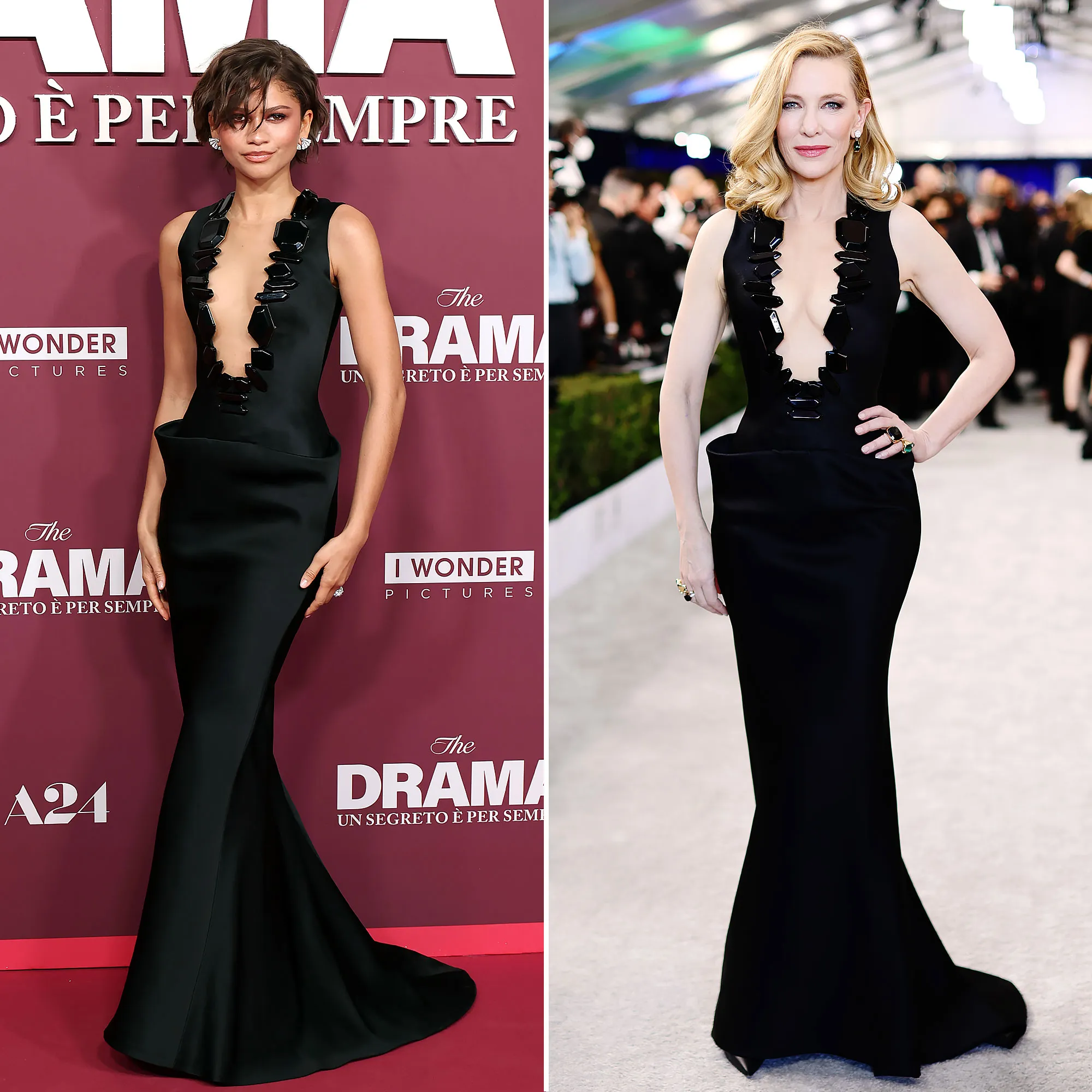 Zendaya Wears Kate Blanchett Armani Dress at The Drama Premiere