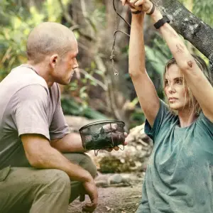 Taron Egerton and Charlize Theron in Apex