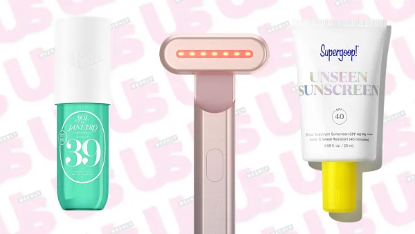 Sol de Janeiro's Cheirosa 39 mist, Solawave red light therapy wand Supergoop unseen sunscreen