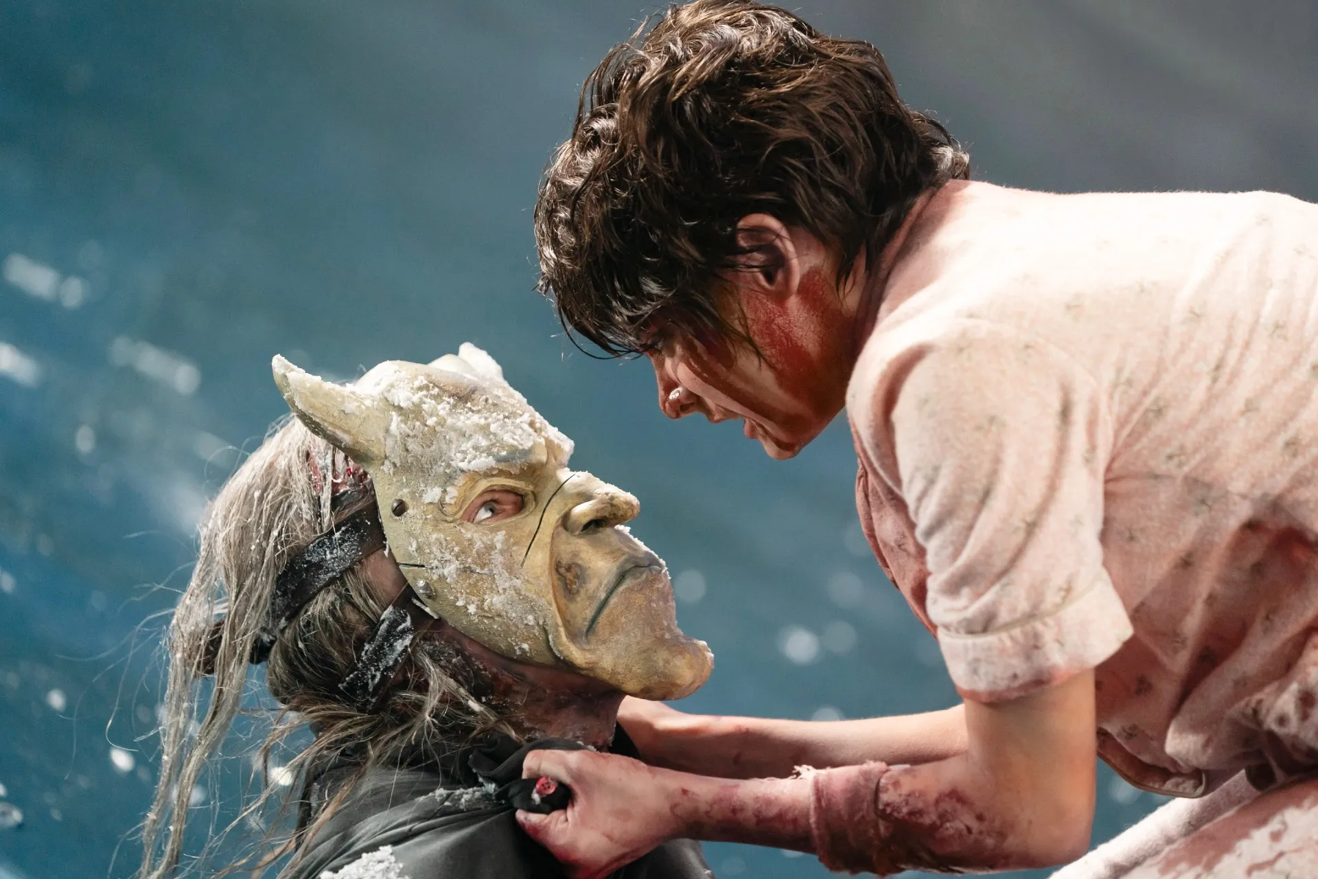 Ethan Hawke as The Grabber and Madeleine McGraw in Black Phone 2