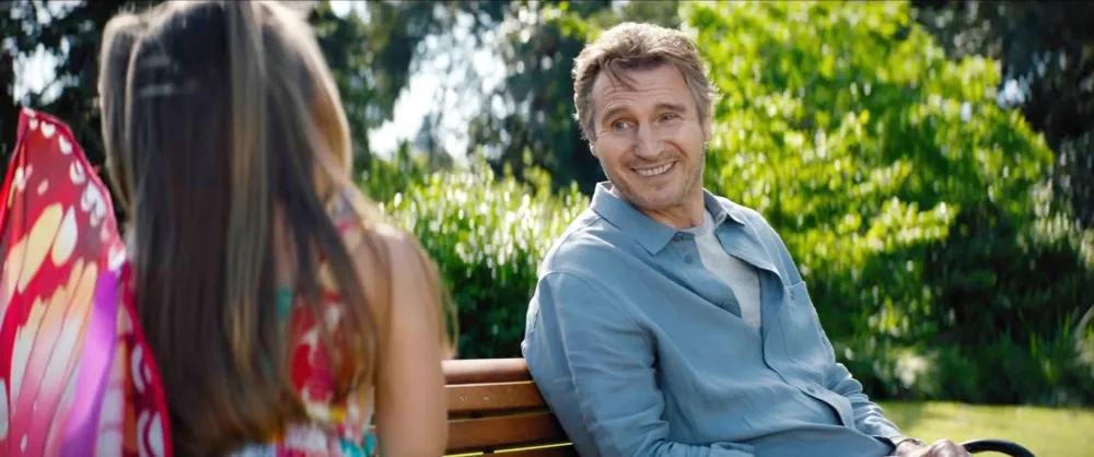 Gabriella Sengos and Liam Neeson in Blacklight