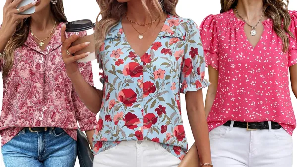 Paisley Pink, Floral Blue and Bright Pink Blouses