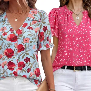 Paisley Pink, Floral Blue and Bright Pink Blouses