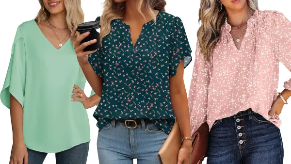 Gree, Deep Teal and Pink Blouses from Amazon