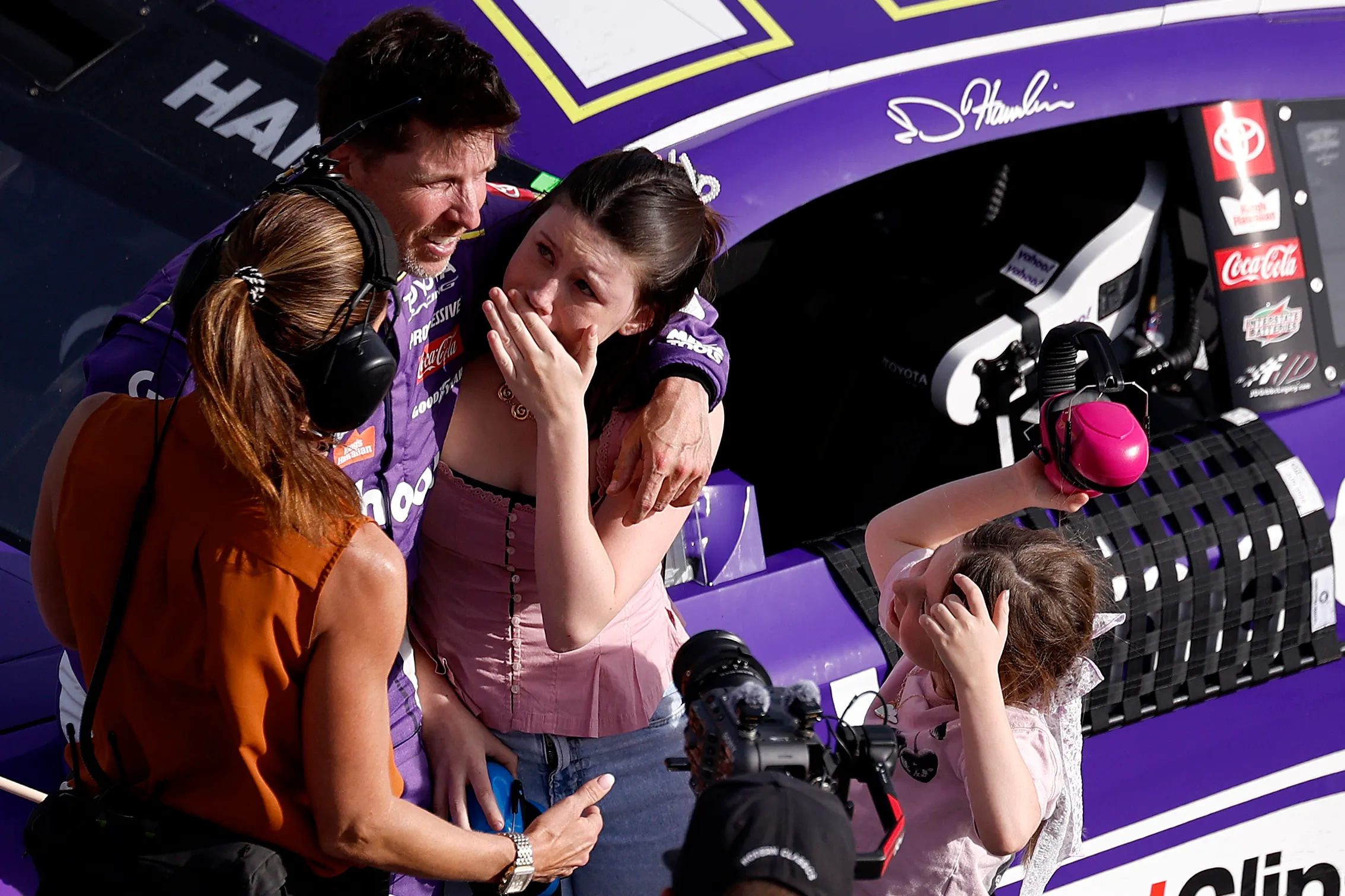 2266715231 Denny Hamlin Celebrates Emotional Win With Family Months After Losing Father in House Fire