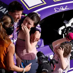 2266715231 Denny Hamlin Celebrates Emotional Win With Family Months After Losing Father in House Fire