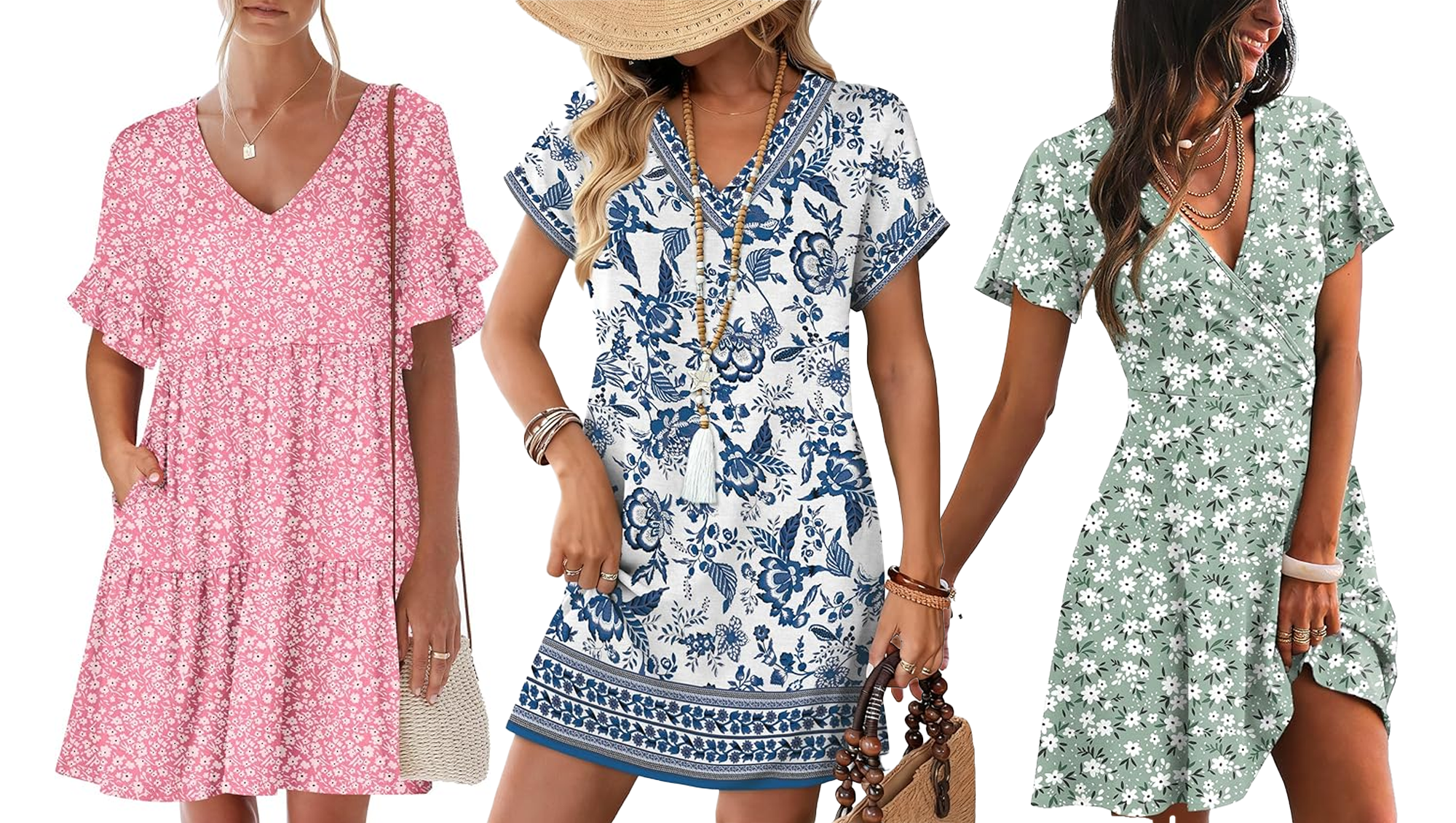 Pink, Blue and Green Dresses Amazon