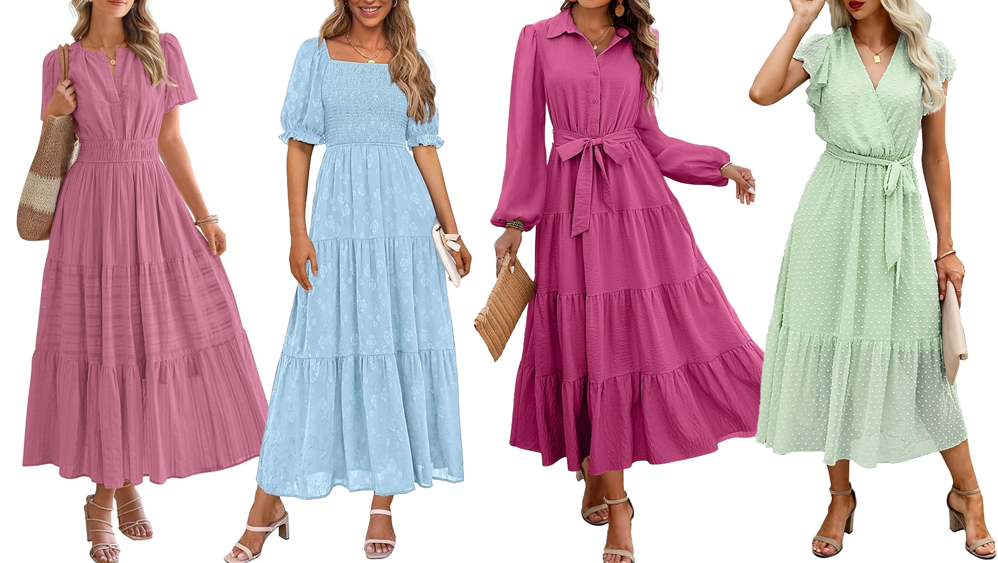 Pink, Blue and Green Easter Dresses from Amazon