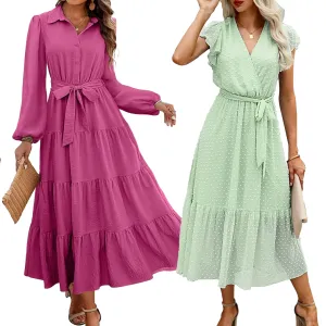 Pink, Blue and Green Easter Dresses from Amazon