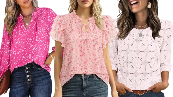 Pink Blouse, Floral Blouse and Lace Blouse from Amazon