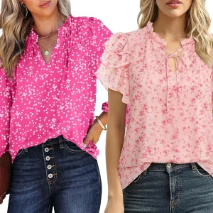 Pink Blouse, Floral Blouse and Lace Blouse from Amazon