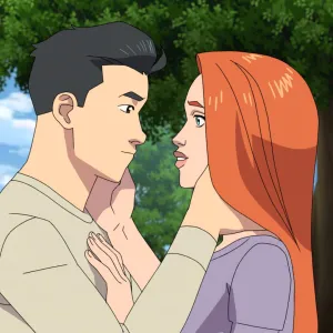 Mark Grayson (voice: Steven Yeun), Atom Eve (voice: Gillian Jacobs) in Invincible season 4