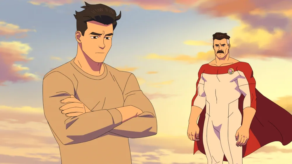 Mark Grayson (voice: Steven Yeun), Omni-Man (voice: J.K. Simmons) in Invincible season 4