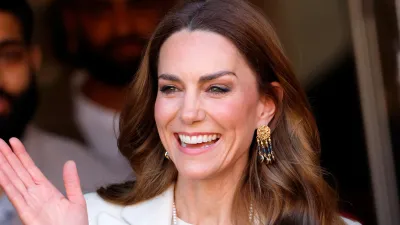 LEICESTER, ENGLAND - MARCH 05: (EMBARGOED FOR PUBLICATION IN UK NEWSPAPERS UNTIL 24 HOURS AFTER CREATE DATE AND TIME) Catherine, Princess of Wales departs the Aakash Odedra Company, an international touring dance company on March 5, 2026 in Leicester, England. The Princess of Wales visited Leicester to celebrate the culture, community and heritage of the British Indian community the day after the Hindu Festival of Holi. (Photo by Max Mumby/Indigo/Getty Images)