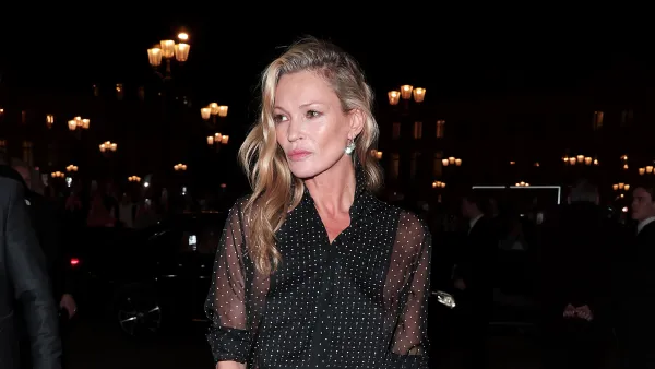 PARIS, FRANCE - MARCH 04: Kate Moss attends the TOM FORD Défilé Fall/Winter 2026 as part of the Paris Fashion Week on March 04, 2026 in Paris, France. (Photo by Jacopo Raule/Getty Images for TOM FORD)
