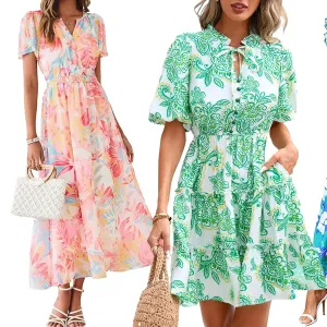 Pastel, green, blue and floral dresses Amazon