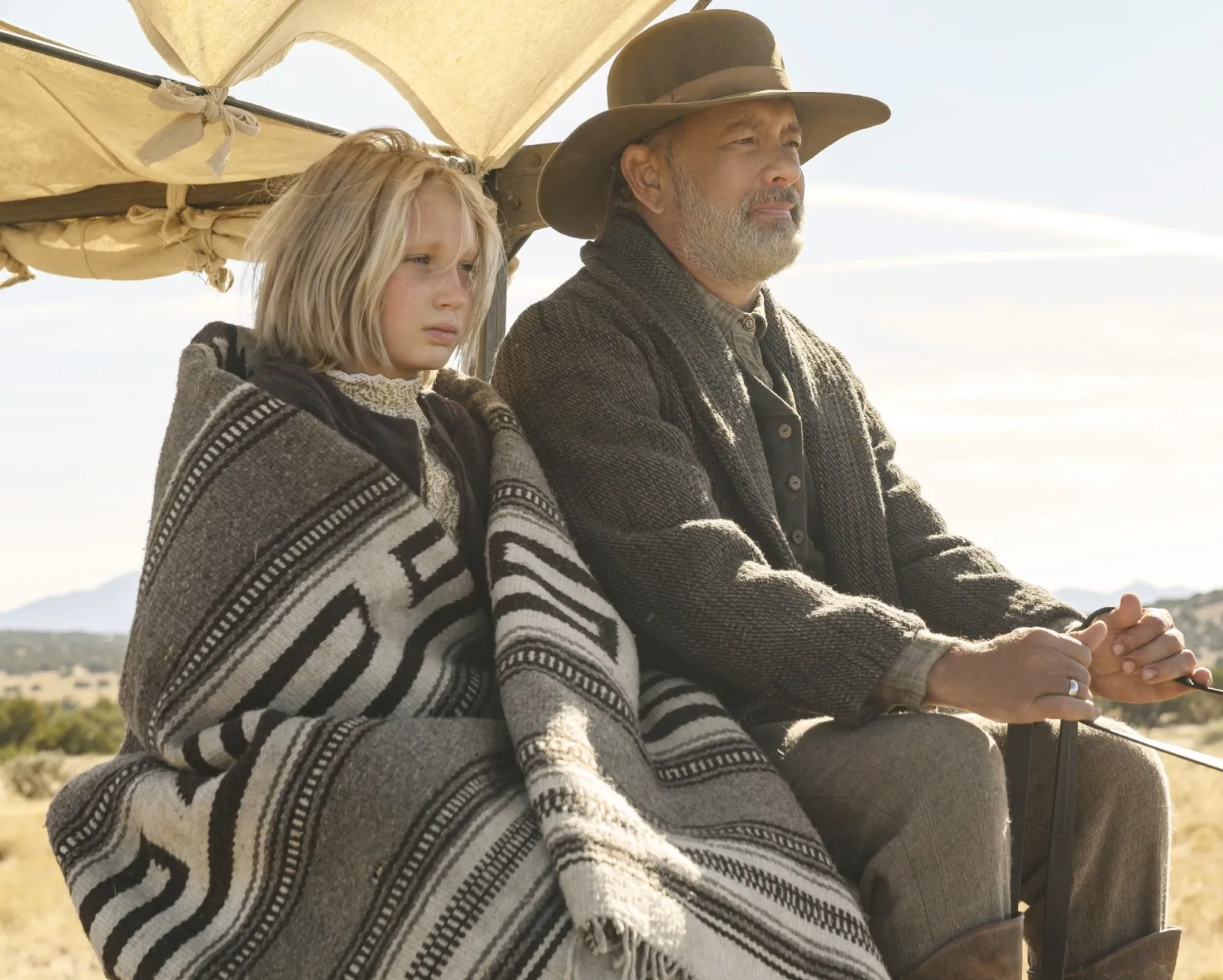 Helena Zengel and Tom Hanks in News of the World