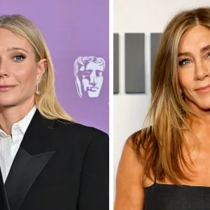 US actress Gwyneth Paltrow attends BAFTA Tea Party at The Four Seasons Hotel in Beverly Hills, California on January 10, 2026. / Jennifer Aniston at the red carpet for the Variety x Apple TV "The Morning Show" Finale and Reception at Linwood Dunn Theater on November 19, 2025 in Los Angeles, California.