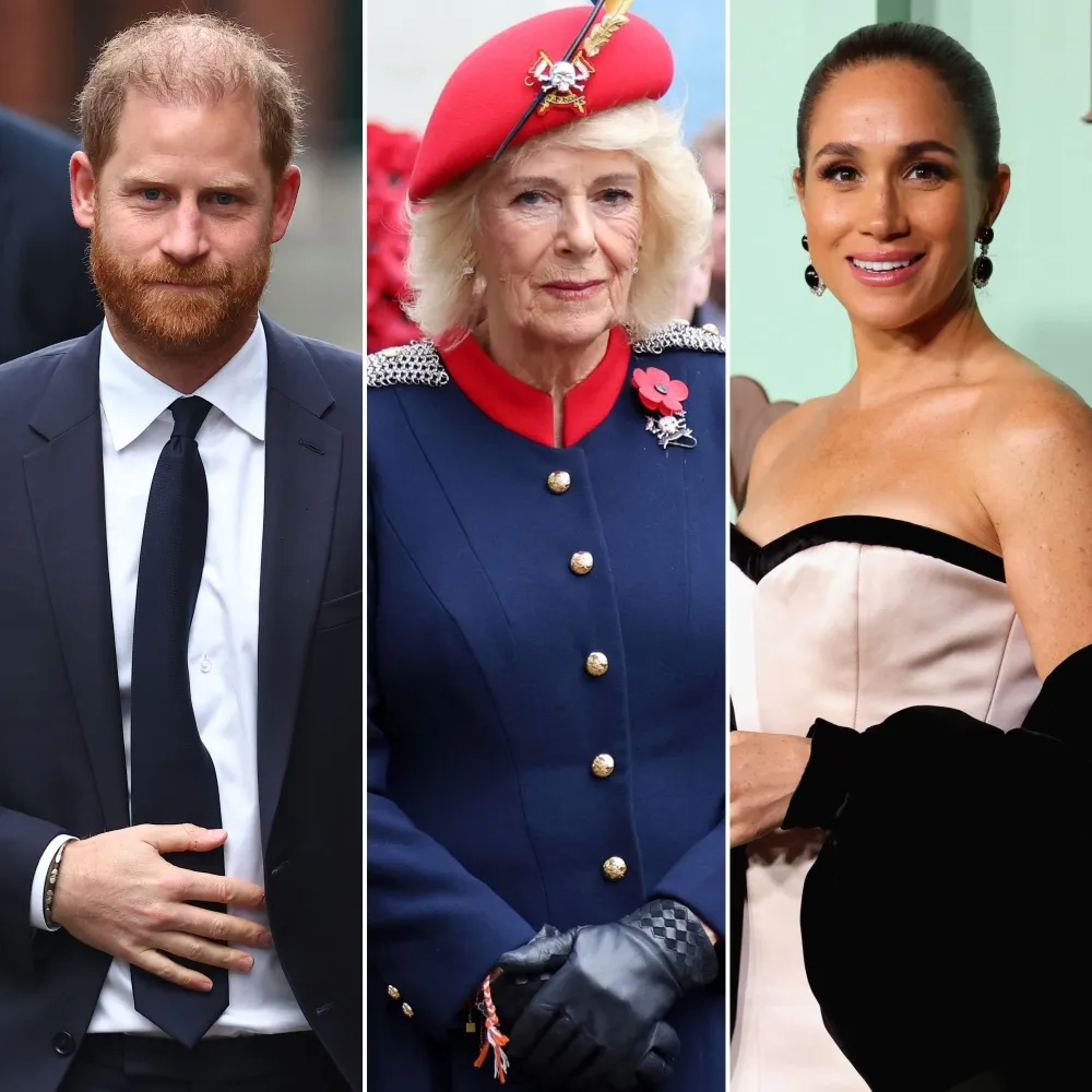 prince harry fires back over claims queen camilla said he was brainwashed by meghan markle