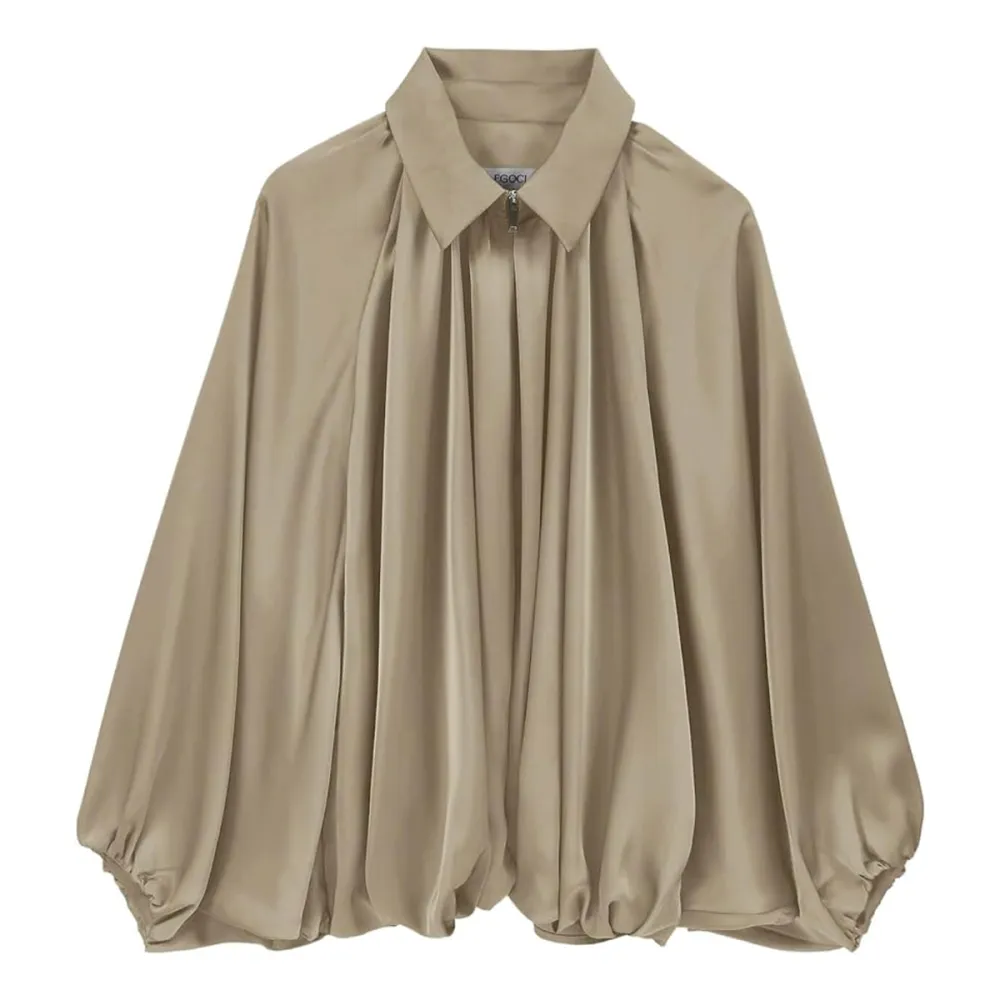 Egockal Satin Oversized Bomber Jacket