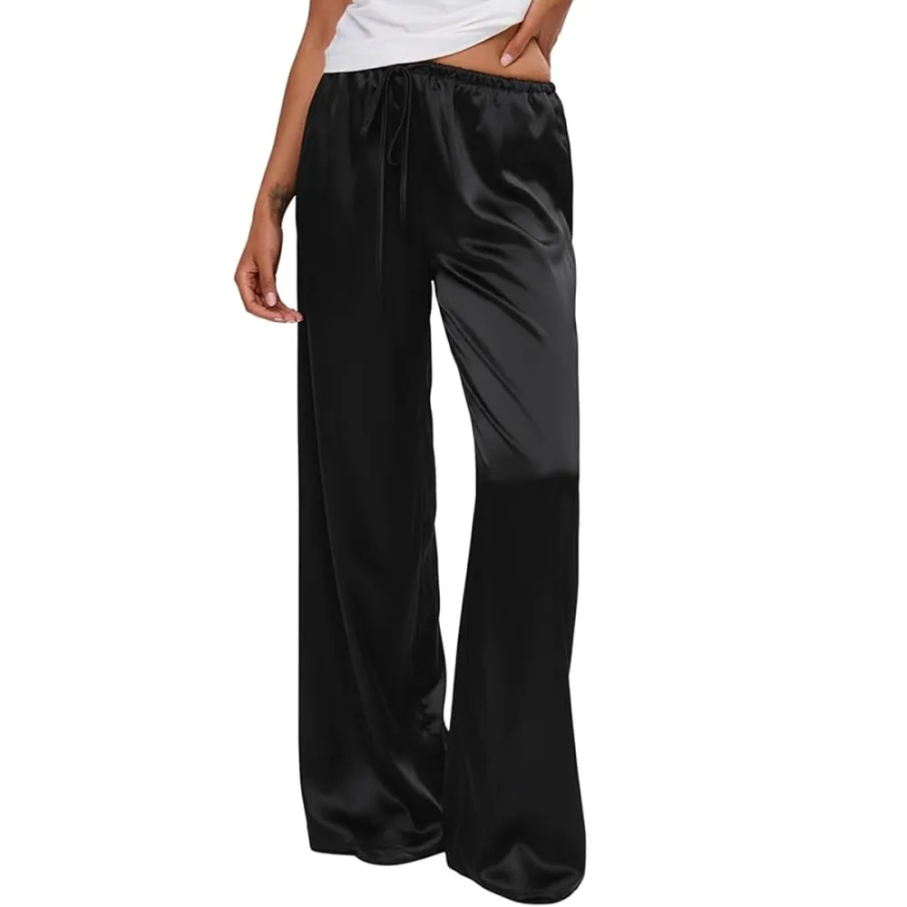 MakeMeChic Satin Flowy Pants