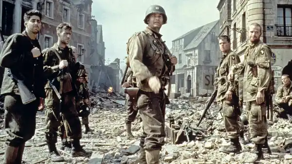 Adam Goldberg, Demitri Goritsas, Tom Hanks, Matt Damon and Maximilian Martini in Saving Private Ryan