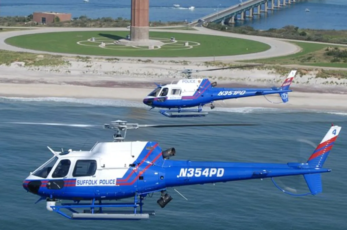 A pair of Suffolk County Police helicopters