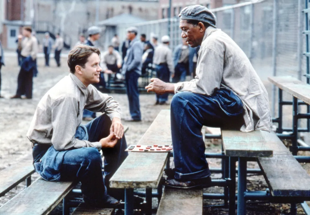 Tim Robbins and Morgan Freeman in The Shawshank Redemption