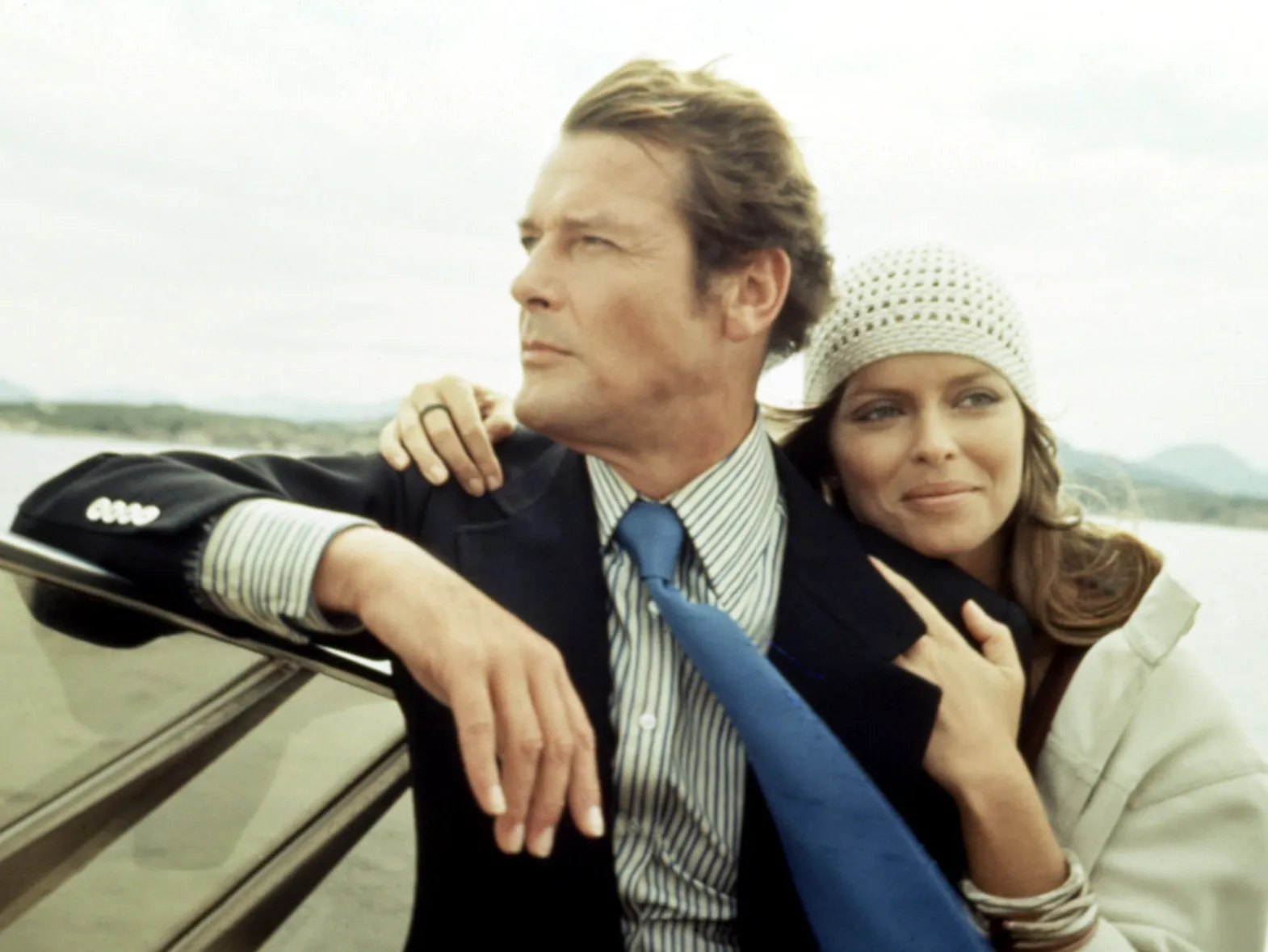 Roger Moore and Barbara Bach in The Spy Who Loved Me