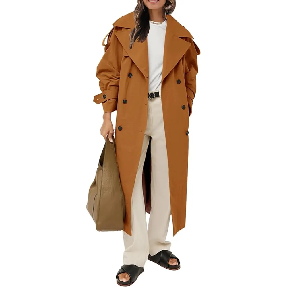 Farktop Oversized Double Breasted Trench Coat