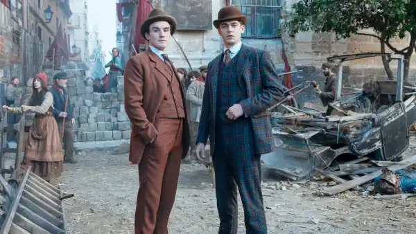 Donal Finn and Hero Fiennes Tiffin in Young Sherlock