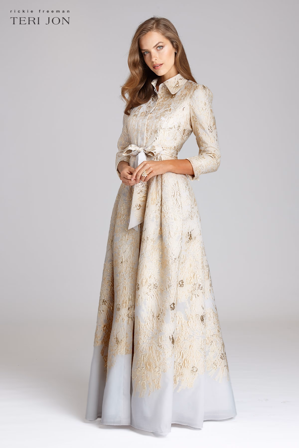 metallic shirt dress