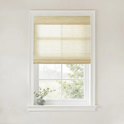 TWOPAGES Natural Woven Ramie Roman Shades