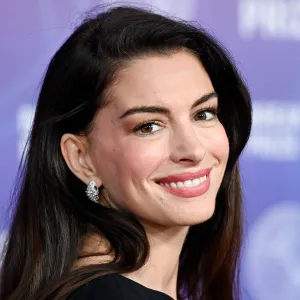 Anne Hathaway at 12th Breakthrough Prize Ceremony - Arrivals held at Barker Hangar on April 18, 2026 in Santa Monica, California. (Photo by Gilbert Flores/Variety via Getty Images)