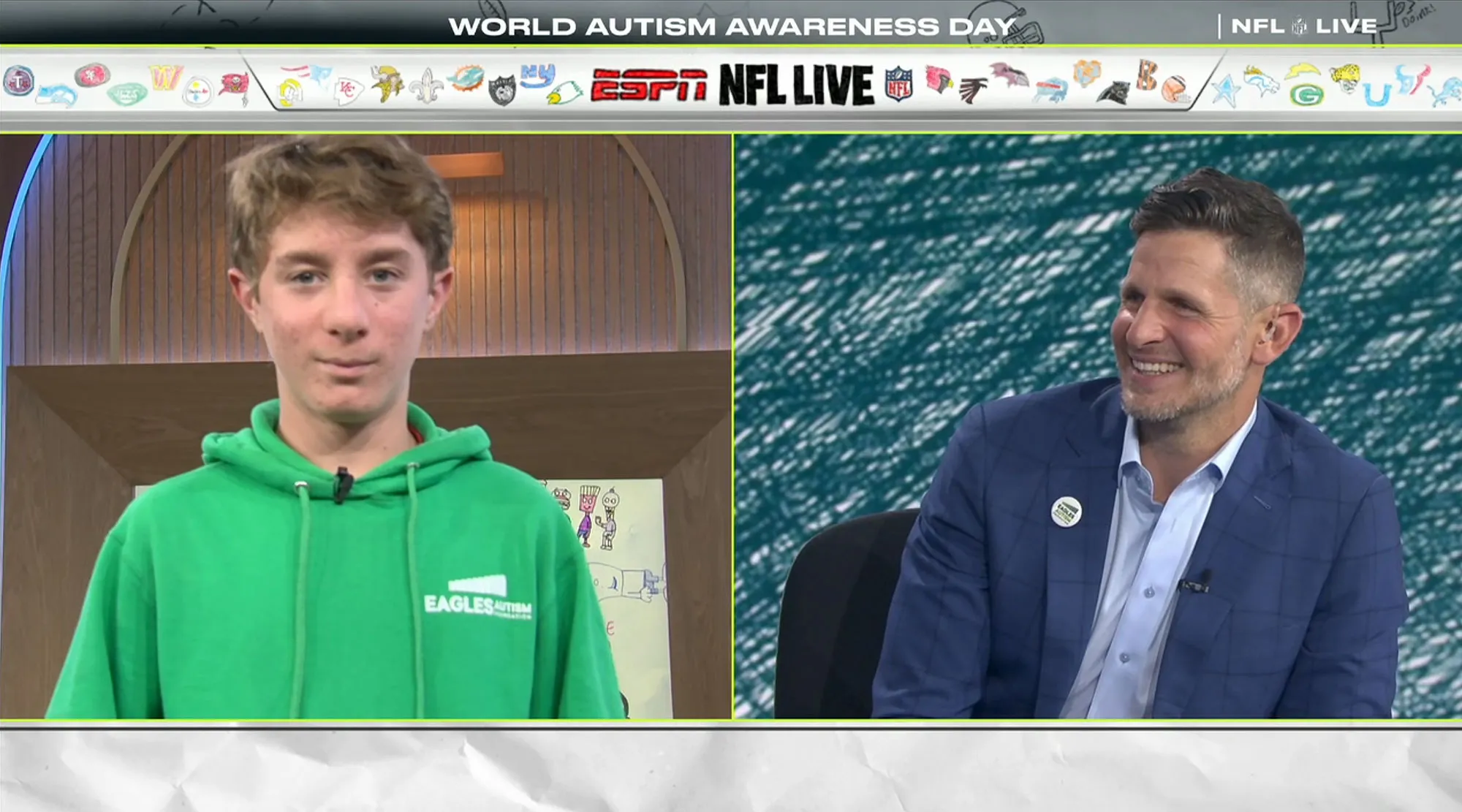 Dan Orlovsky Has Emotional Reaction to Son Appearance on NFL Live for Autism Awareness Day