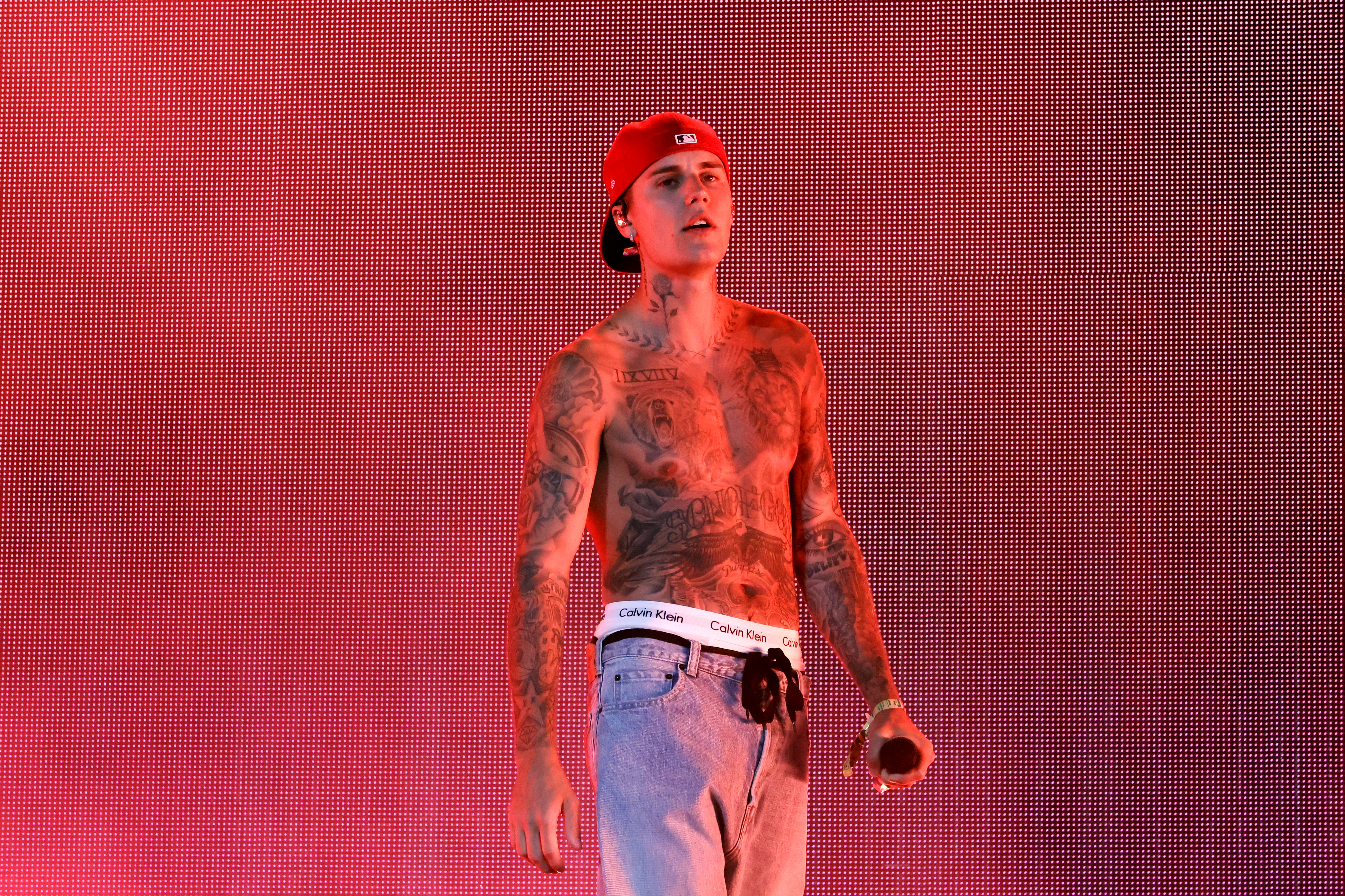 Justin Bieber performing at Coachella 2022.