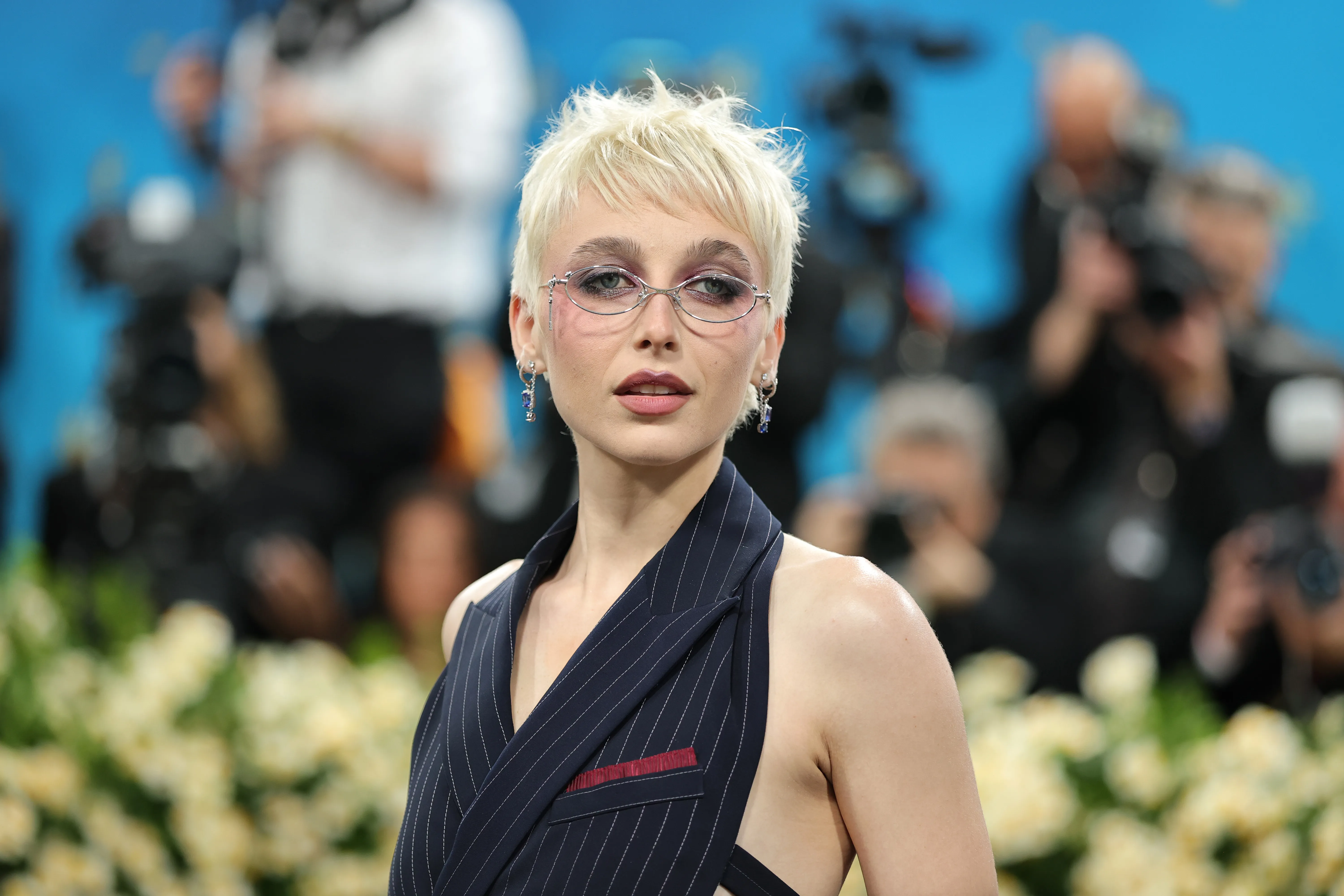 NEW YORK, NEW YORK - MAY 05: Emma Chamberlain attends the 2025 Met Gala Celebrating "Superfine: Tailoring Black Style" at Metropolitan Museum of Art on May 05, 2025 in New York City. (Photo by Dia Dipasupil/Getty Images)