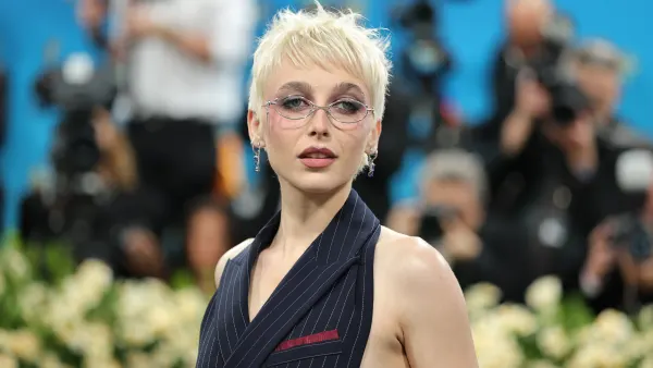 NEW YORK, NEW YORK - MAY 05: Emma Chamberlain attends the 2025 Met Gala Celebrating "Superfine: Tailoring Black Style" at Metropolitan Museum of Art on May 05, 2025 in New York City. (Photo by Dia Dipasupil/Getty Images)