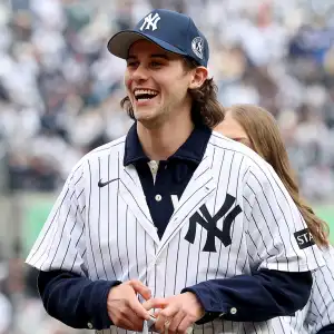 Team USAs Jack Hughes Shows Off New Teeth at Yankee Stadium Opening Day