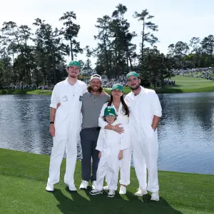 Tommy Fleetwood Poses With Wife Clare and Kids at 2026 Masters