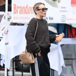 Hilary Duff is seen on April 12, 2026 in Los Angeles, California.