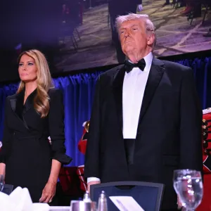 GettyImages-2272595443 white house correspondents dinner shooting karoline leavitt melania trump donald